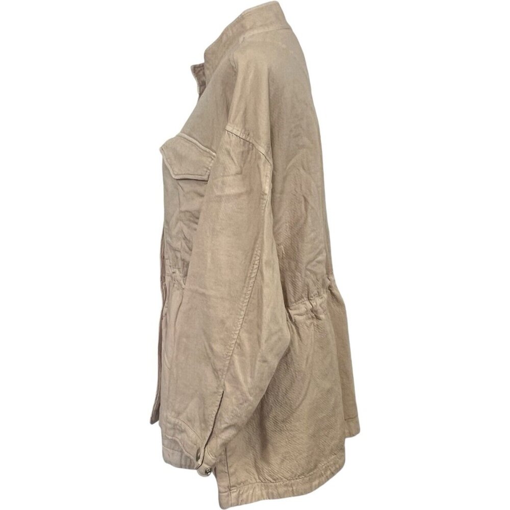 Habitual Utility Jacket‎ Woman Plus Size 1 X Cotton Kassidy Drawstring Waist Tan - Picture 2 of 6